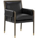 Mauti Distressed Brown / Cortina Black Leather Dining Armchair